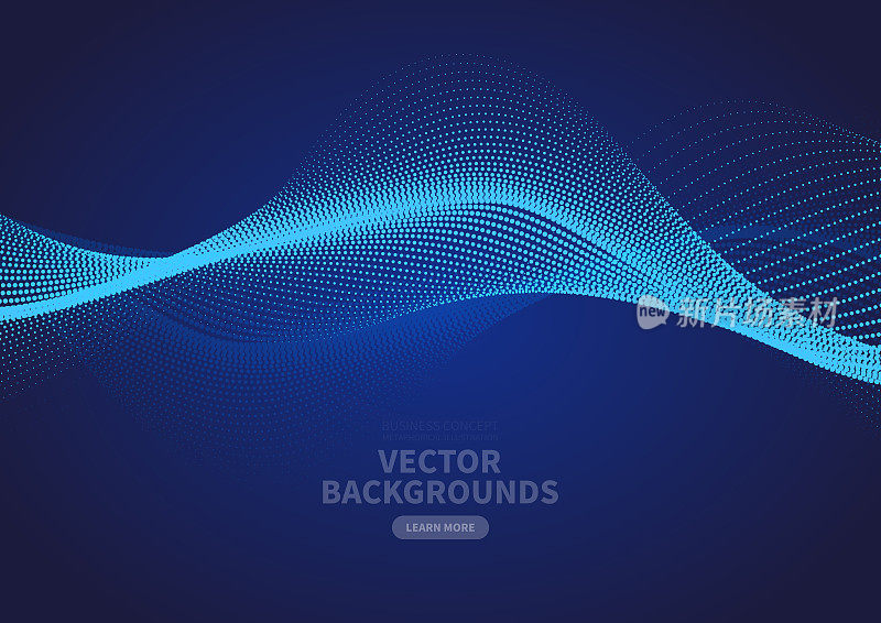 Abstract blue particle ripple vector design